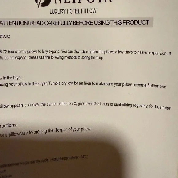 Neipota luxury Bed Pillows for exquisite Sleeping Queen Size (White), Set of 2, - Picture 7 of 10